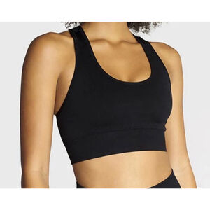 Women's VSHRED Black Sports Bra S with White Logo